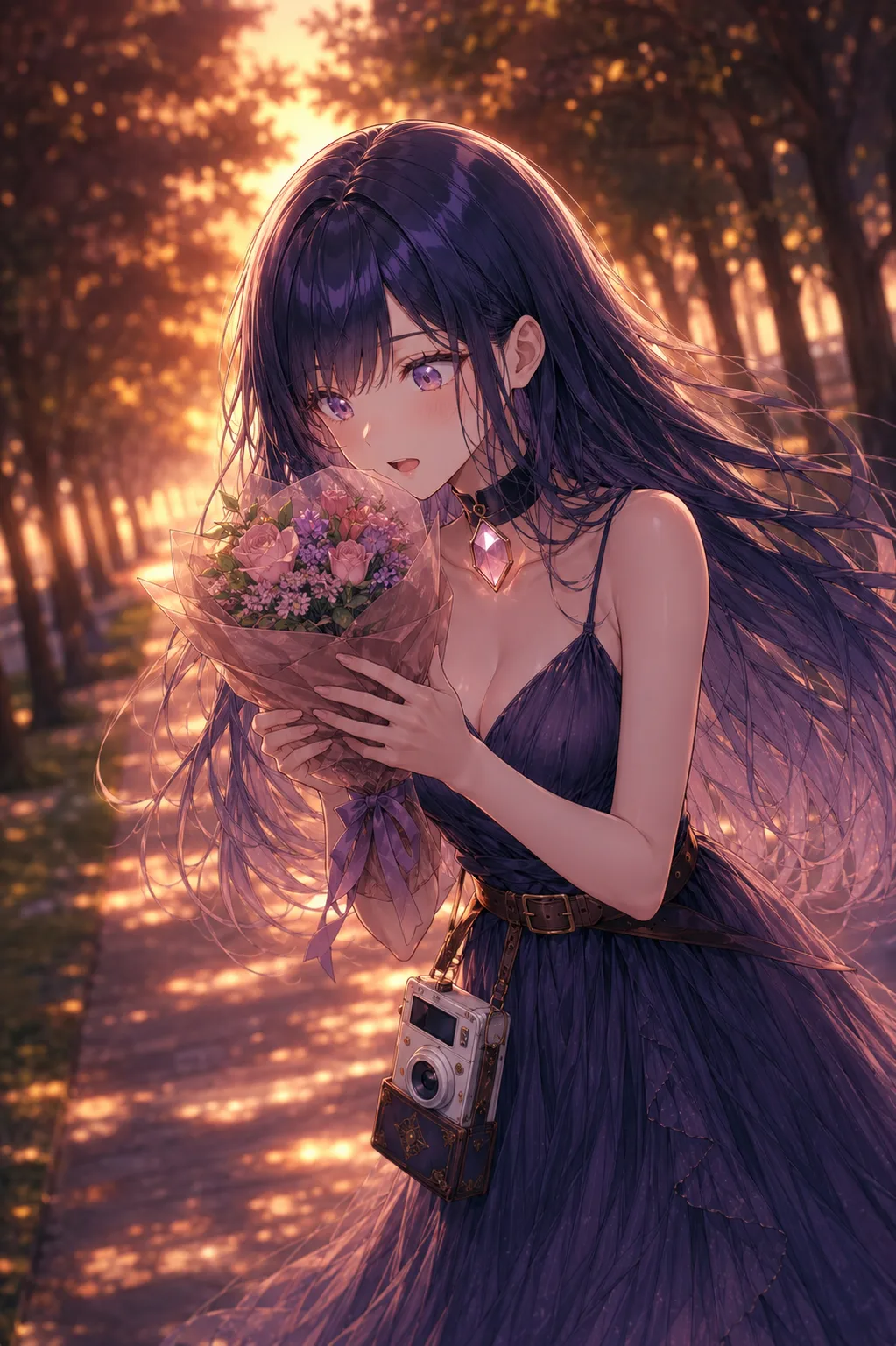 花束を受け取り驚くClau
